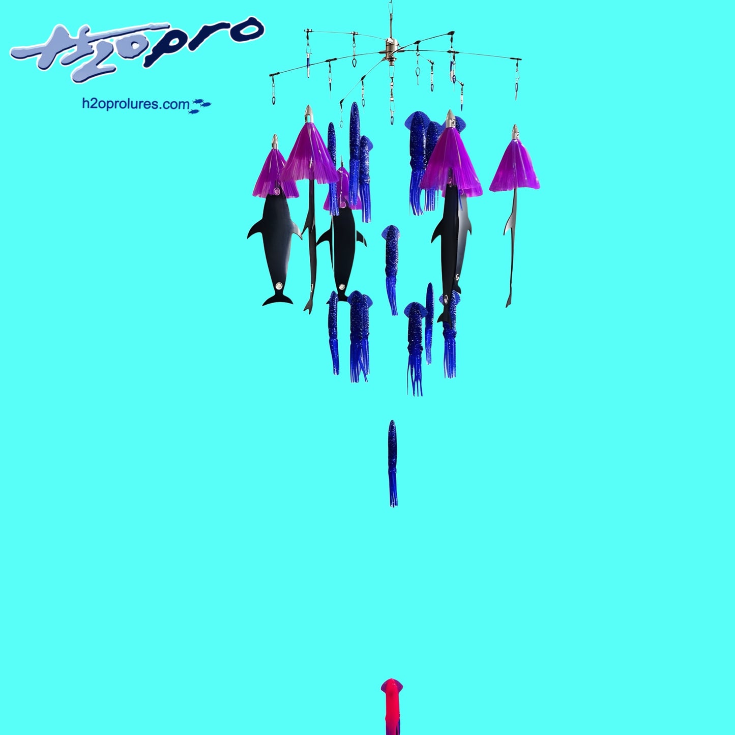 24" Collapsible Dredge Fully Rigged with Tuna mudflap, B2 squid, Island express